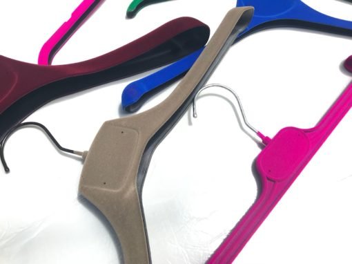 12 Grucce Velluto Con Asta Pantalone | Antiscivolo | Gancio Argento | 42cm | Blu | Made In Italy - Foto 9