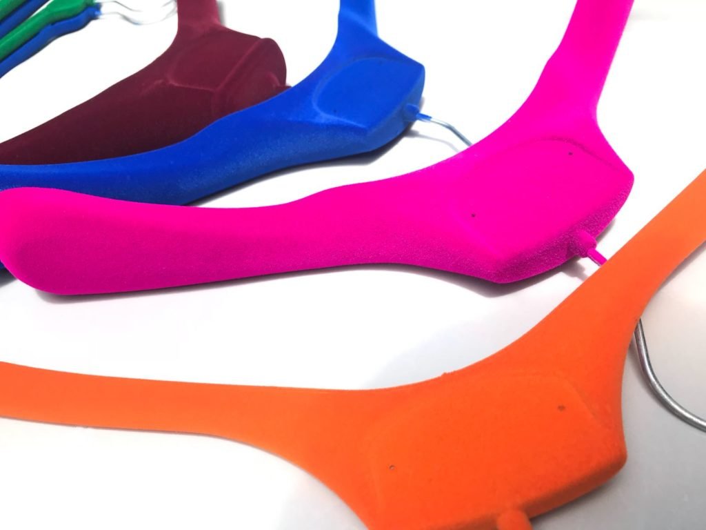 12 Grucce In Velluto Con Asta Pantalone - Appendini Antiscivolo Per Cappotti E Giacche, Made In Italy