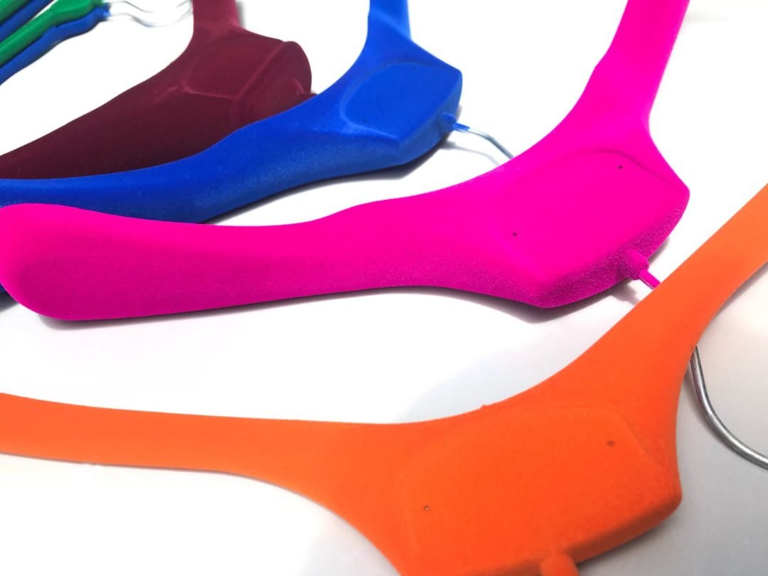 Wanym Grucce Appendiabiti Antiscivolo Velluto, Salvaspazio e Antiscivolo, con Gancio Girevole 360°,per Cappotti, Giacche, Camicie, Gonne, e Pantaloni, Rosa,10 Pack