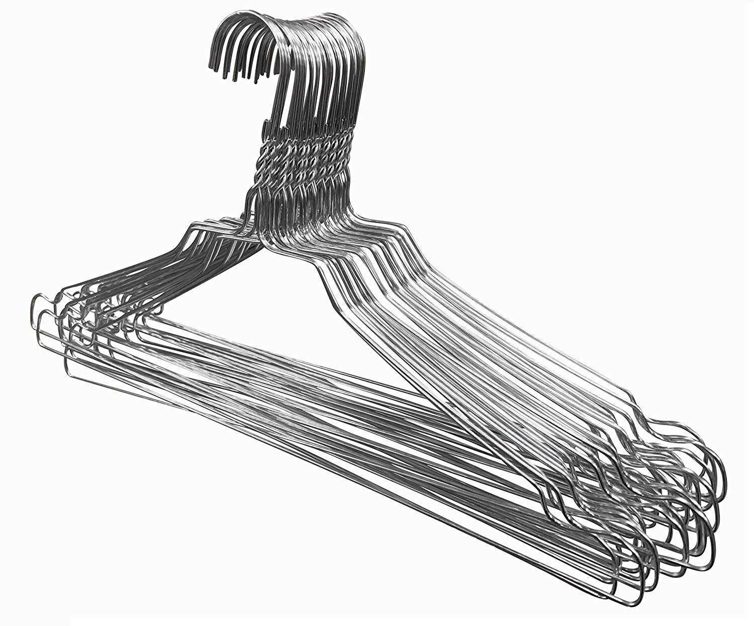 Donter 20 Grucce Per Abiti In Metallo Cromato 40 Cm - Salvaspazio Con Scanalature Per Gonne E Vestiti